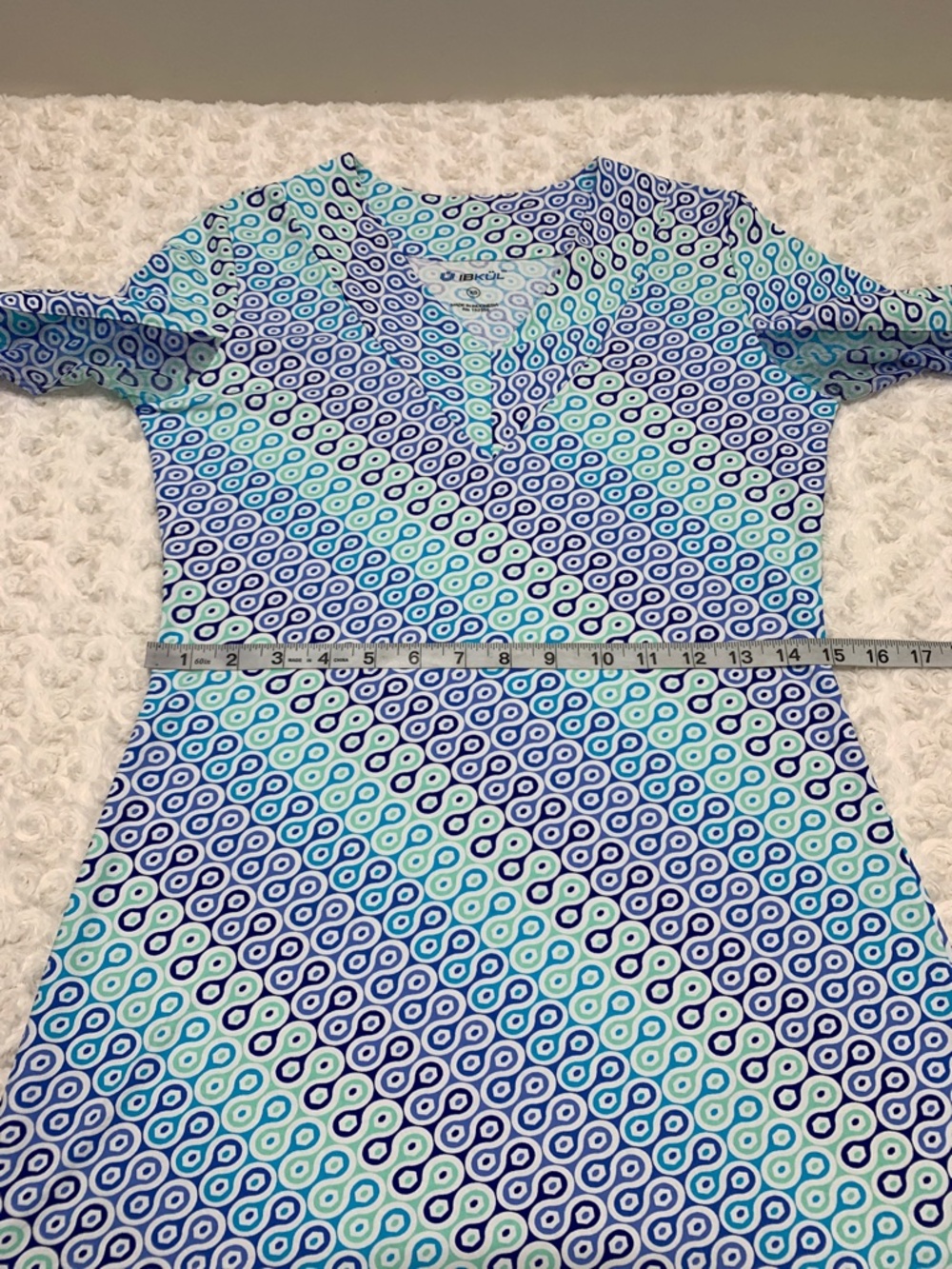 IBKUL Long Sleeve UPF Sun Protection Geometric Print Dress Sz XS - Picture 8 of 10